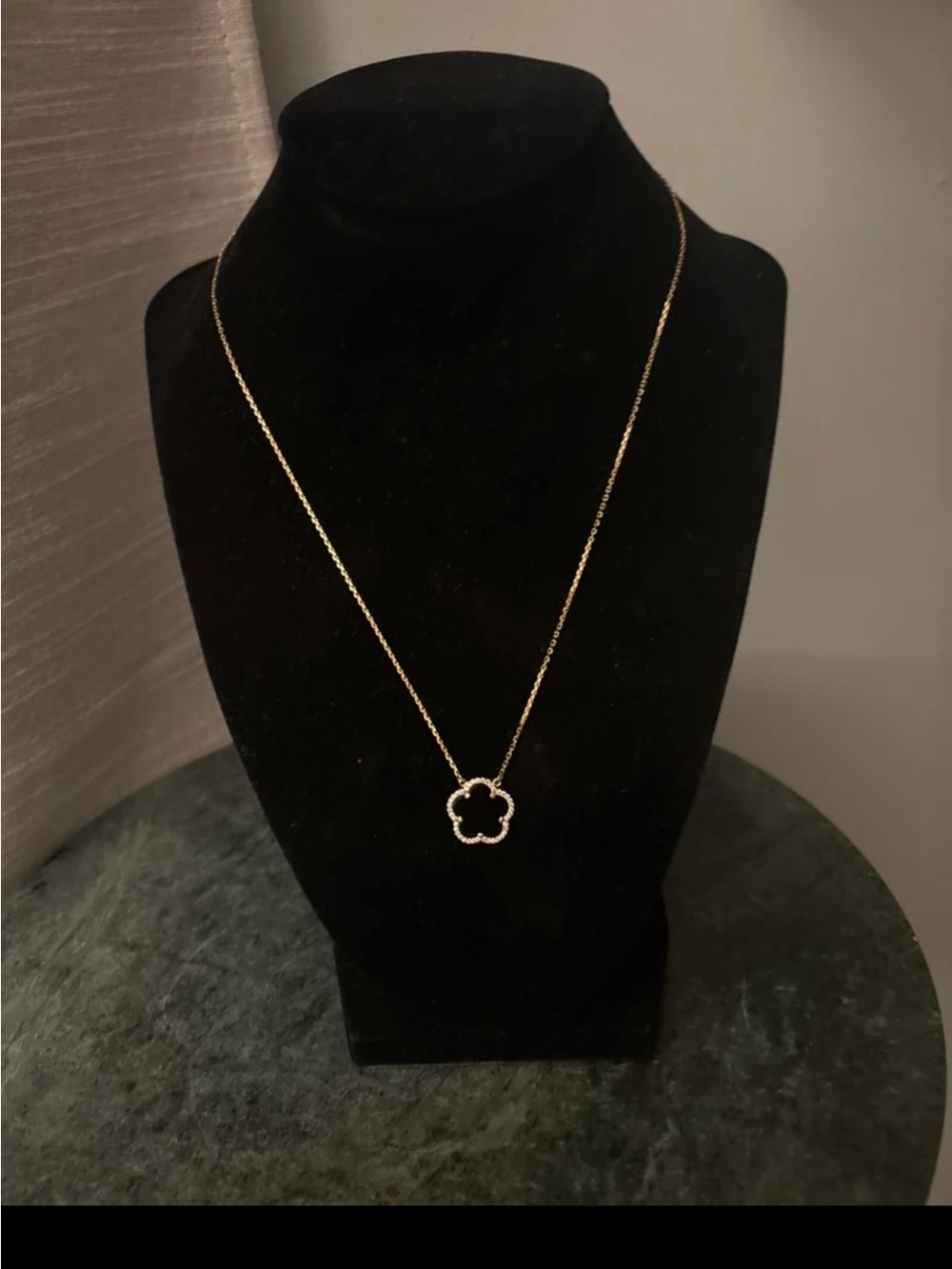 Mia Fiore Black Clover Pendant Necklace